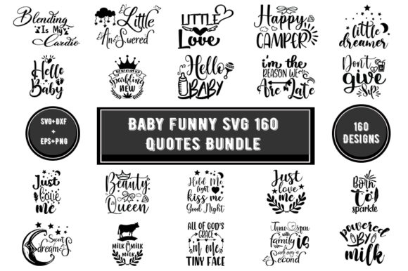 Baby Funny 160 Quotes Bundle: Graphics and T-Shirt Designs Review