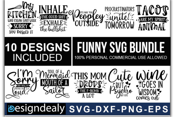 Funny Quotes Bundle 01: A Practical Review for Crafts and Graphics Sellers